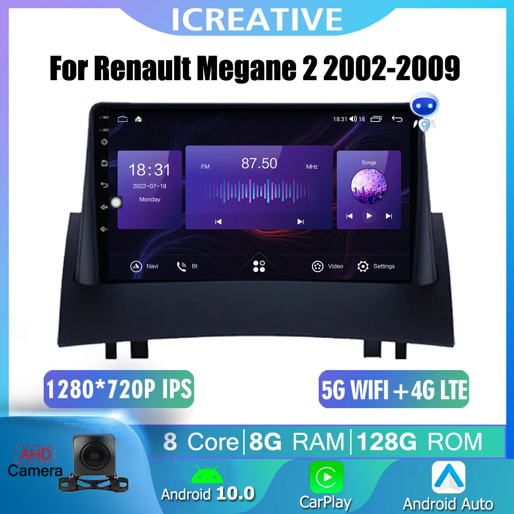 For Renault Megane 2 2002-2009 Car Radio GPS WIFI 4G Multimedia Video Player 2din Navigation FM Carplay Auto Head Unit 2 Din DVD
For Renault Megane 2 2002-2009 Car Radio GPS WIFI 4G Multimedia Video Player 2din Navigation FM Carplay Auto Head Unit 2 Din DVD