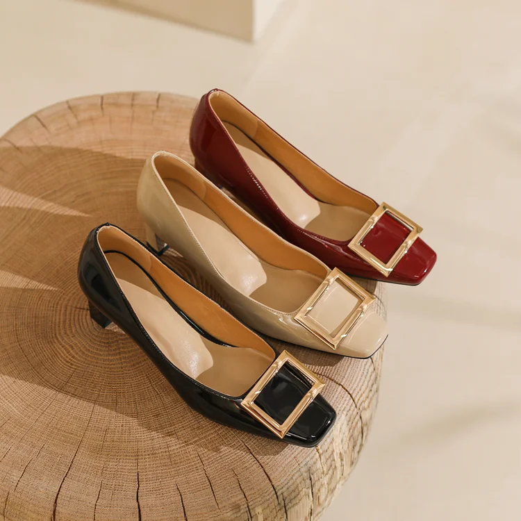 Fashion Shallow Square Buckle Shoes Women 2022 New Patent Leather Luxury Designer Wedding Pumps Thick Mid-heel Women's Shoes
Fashion Shallow Square Buckle Shoes Women 2022 New Patent Leather Luxury Designer Wedding Pumps Thick Mid-heel Women's Shoes