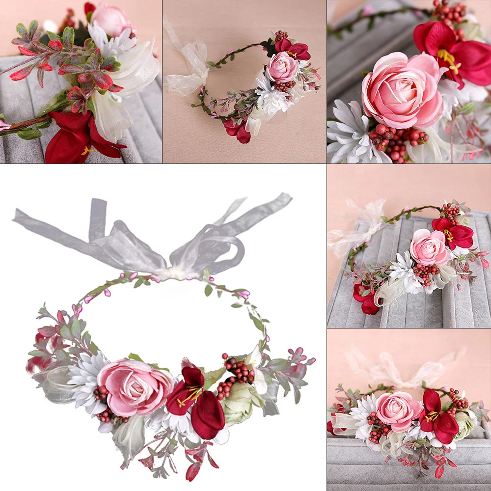 Simulation Rose Flower Wreath Headdress Beach Party Wedding Proms Hair Decor Garland Adjustable Ribbon Flower Wreath
Simulation Rose Flower Wreath Headdress Beach Party Wedding Proms Hair Decor Garland Adjustable Ribbon Flower Wreath