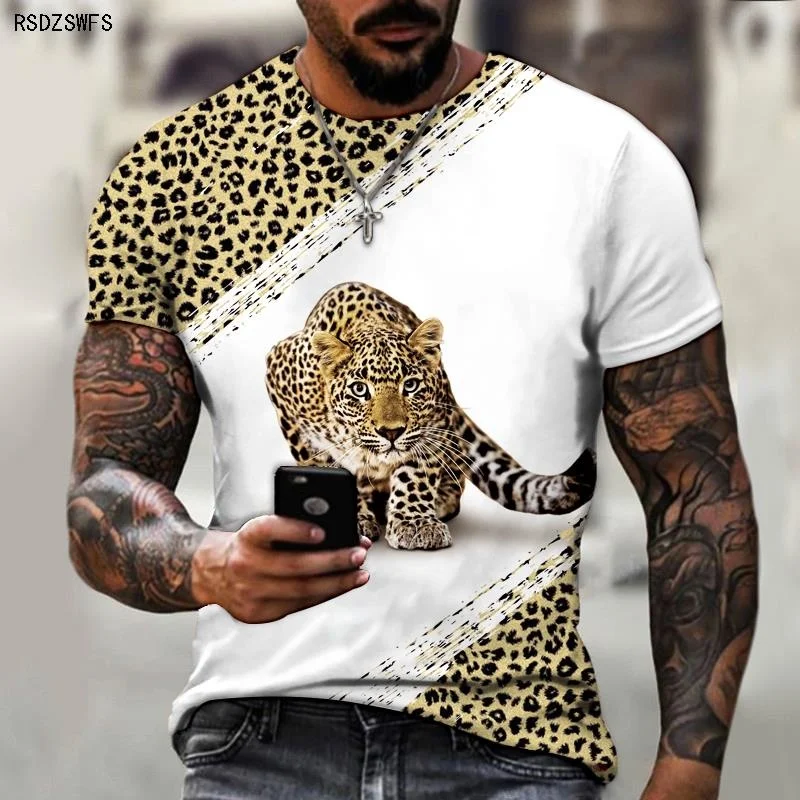 2022 New Men's T-Shirts Animal Casual 3D Gold Leopard Print Oversized T-Shirts Street Fashion O-Neck Tops
2022 New Men's T-Shirts Animal Casual 3D Gold Leopard Print Oversized T-Shirts Street Fashion O-Neck Tops