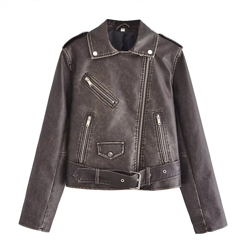 Summer Women's 2023 New Casual Loose Washed Leather Worn Biker Jacket Coat Long Sleeve Zip Top
Summer Women's 2023 New Casual Loose Washed Leather Worn Biker Jacket Coat Long Sleeve Zip Top