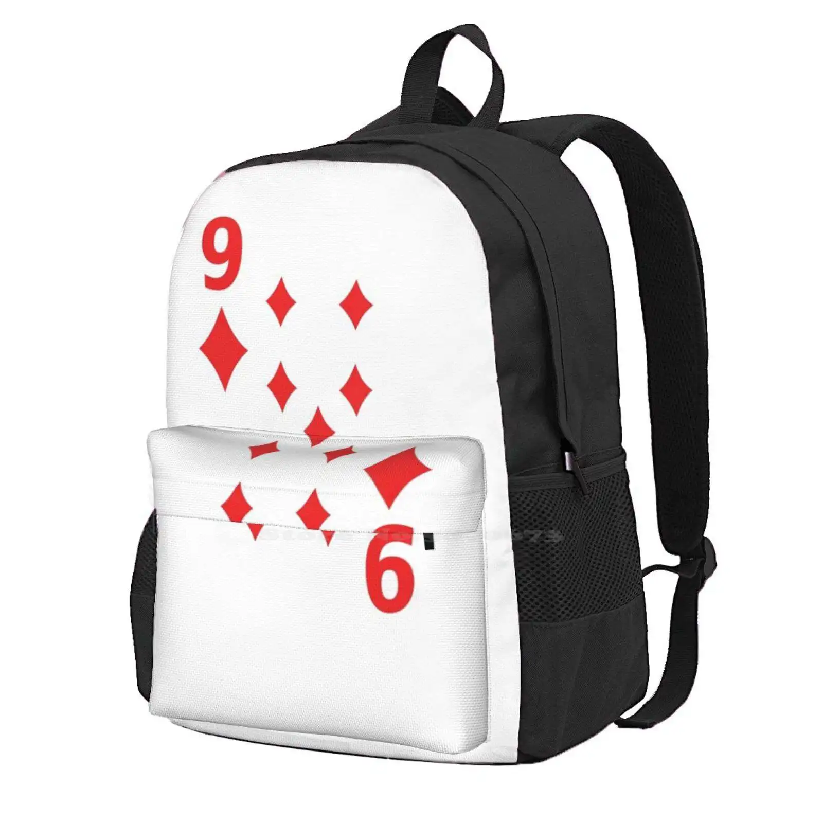 

Nine Of Diamonds Poker Playing Card Costume 9 Hot Sale Backpack Fashion Bags Nine Of Diamonds Gamble Gambling Group Family
