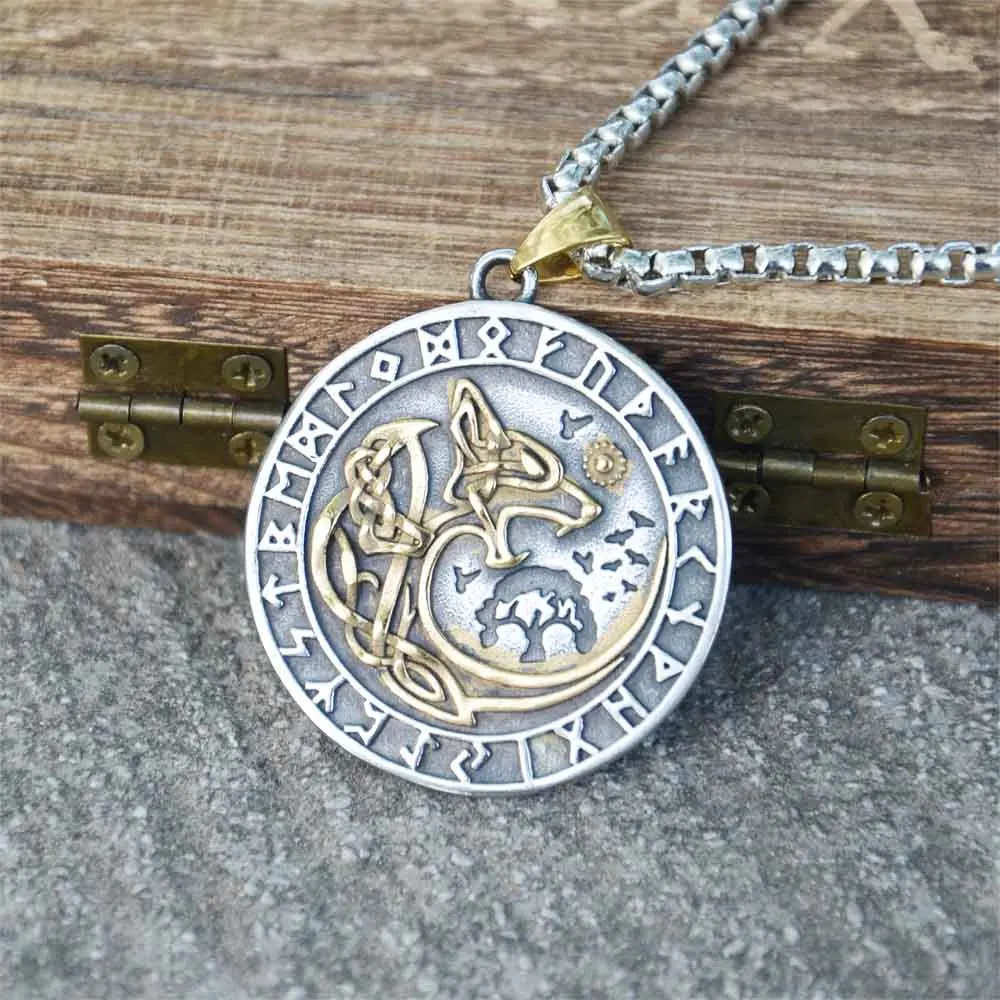 Viking Stainlesss Steel Yggdrasil Amulet Tree Of Life Wolf Moon Pendant Nordic Runes Men Necklace Talisman Jewelry
Viking Stainlesss Steel Yggdrasil Amulet Tree Of Life Wolf Moon Pendant Nordic Runes Men Necklace Talisman Jewelry