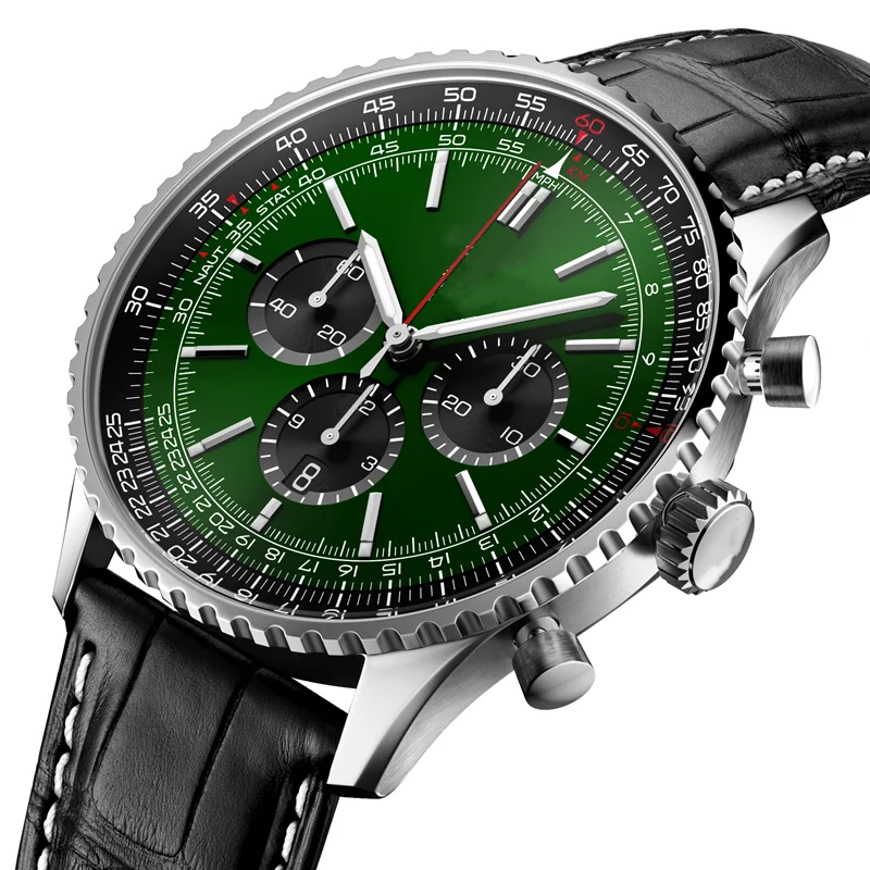 

Breitling Celebrate the Navitimer's 70th Anniversary B01 Chronograph 47 Black Leather Multifunctional Men's Quartz Watch