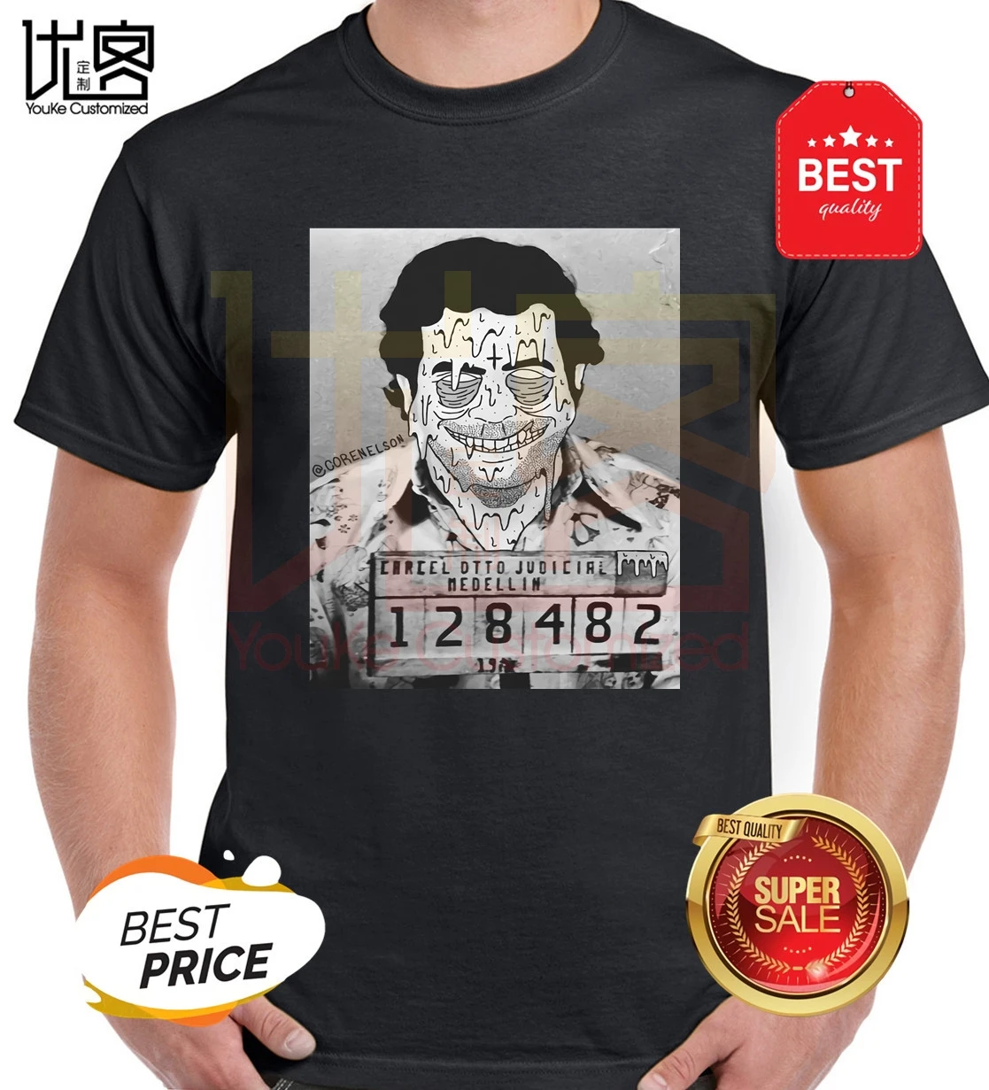 Pablo Escobar Mugshot Grime T-Shirt men's women's 100% cotton short sleeves tops tee printed Crewneck casual t-shirt
Pablo Escobar Mugshot Grime T-Shirt men's women's 100% cotton short sleeves tops tee printed Crewneck casual t-shirt