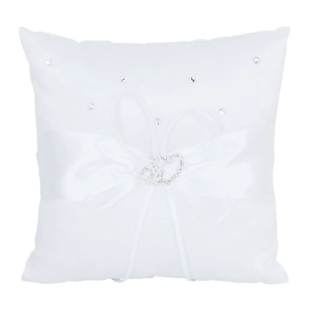 

Ring Pillow Wedding Bearer Cushion Pillows Holder Box Pocket Bridal Flower Ceremony White Pearl Accessories Engagement Girl