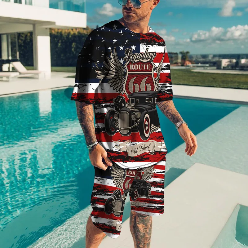 Route 66 Print Men's Beach Suit Tracksuit Set Men Fashion Summer Man Sets Survêtement Homme Chándales Roupa De Esporte
Route 66 Print Men's Beach Suit Tracksuit Set Men Fashion Summer Man Sets Survêtement Homme Chándales Roupa De Esporte
