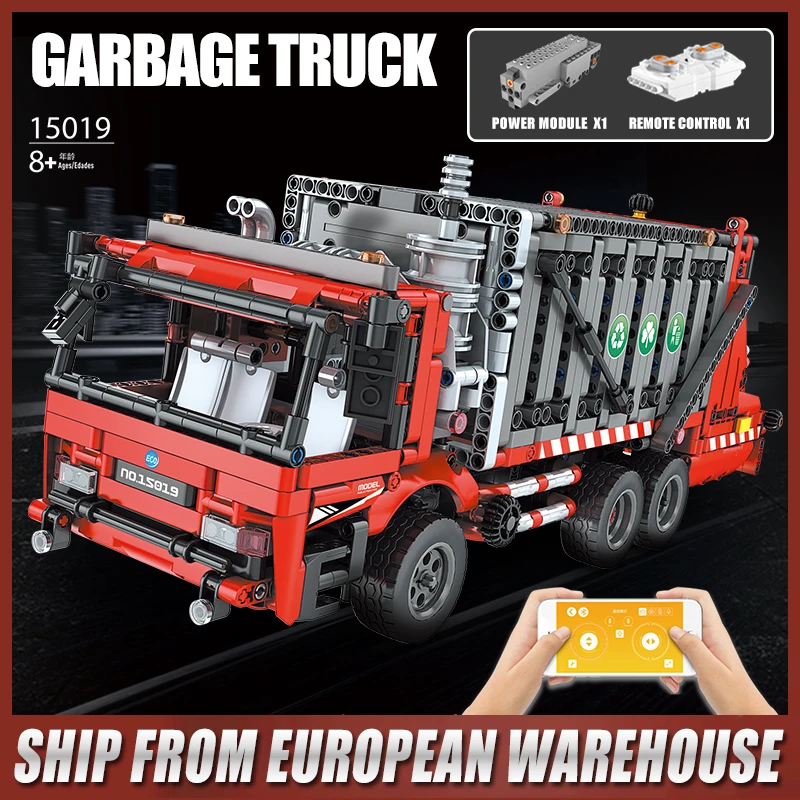 MOULD KING 15019 High-Tech Car Toys The MOC-38031 Motorized Garbage Truck Model Building Blocks Bricks Kids Christmas Gifts
MOULD KING 15019 High-Tech Car Toys The MOC-38031 Motorized Garbage Truck Model Building Blocks Bricks Kids Christmas Gifts