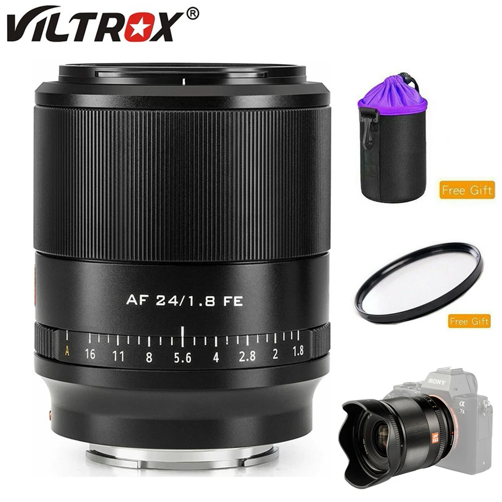 Viltrox 24mm F1.8 FE Full Frame Wide Angle Prime Auto Focus Large Aperture Lens for Sony E-mount Camera A7R4 A7S2 Camera Lens 
Viltrox 24mm F1.8 FE Full Frame Wide Angle Prime Auto Focus Large Aperture Lens for Sony E-mount Camera A7R4 A7S2 Camera Lens
