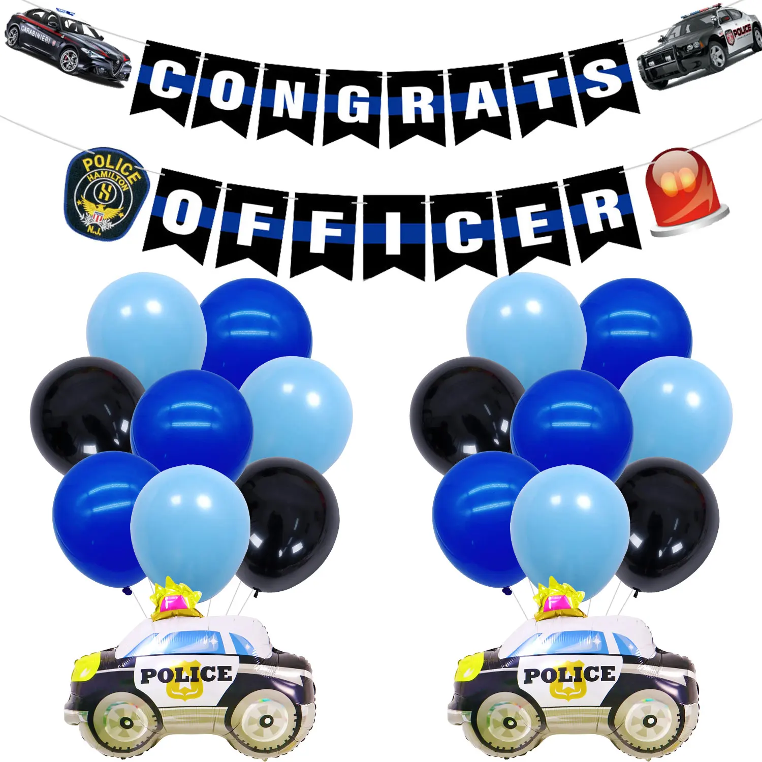 Police Themed Party Decorations Congrats Officer Banner Police Car Foil Balloon Latex Balloon Set for Graduation Party Supplies 
Police Themed Party Decorations Congrats Officer Banner Police Car Foil Balloon Latex Balloon Set for Graduation Party Supplies