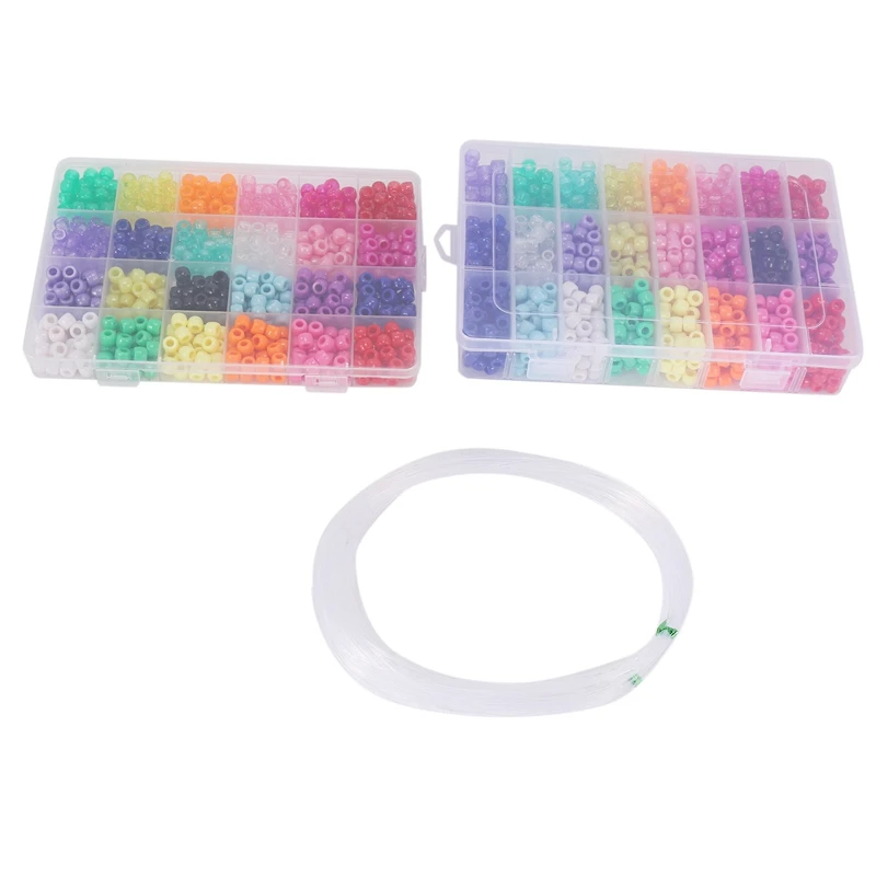 Pony Beads, 1,900 Pcs 9mm Pony Beads Set in 24 Colors with Elastic String for Bracelet Jewelry Making
Pony Beads, 1,900 Pcs 9mm Pony Beads Set in 24 Colors with Elastic String for Bracelet Jewelry Making