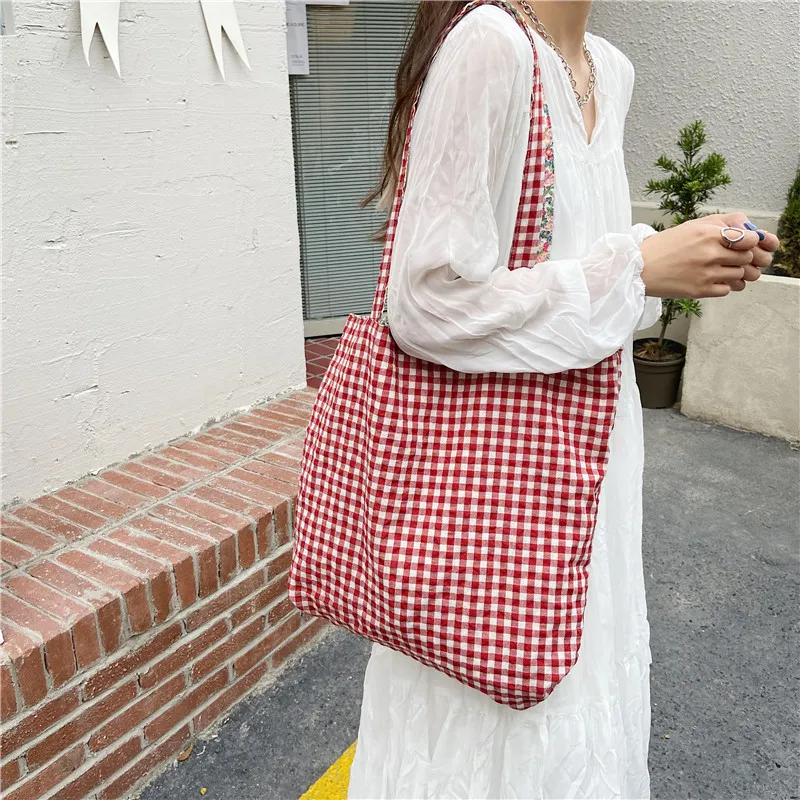 Women's Bag Environmental Protection Double-Sided Shoulder Bag Women's Plaid & Floral Print Stitching Canvas Bag Shopping Bag
Women's Bag Environmental Protection Double-Sided Shoulder Bag Women's Plaid & Floral Print Stitching Canvas Bag Shopping Bag