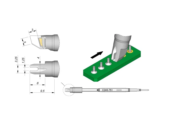 JBC Original Soldering Iron Tip C245-751 Cartridge Drag Fit CD-2BQE Soldering Station Tools
JBC Original Soldering Iron Tip C245-751 Cartridge Drag Fit CD-2BQE Soldering Station Tools