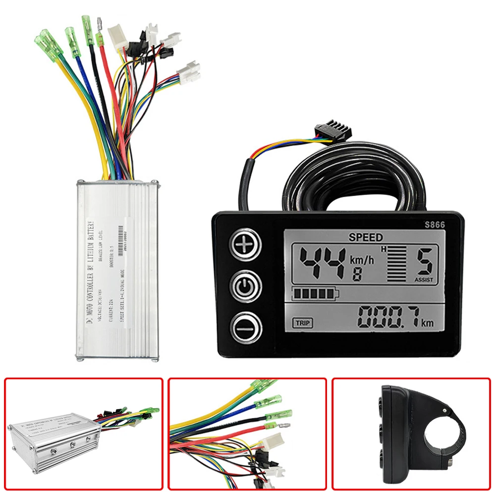 E-Bike UART S866 Display JN-22A 36/48V 500W Controller For MTB/Fat Hub Motor LCD866 SM LCD Instrument 9 Tube Controller Set
E-Bike UART S866 Display JN-22A 36/48V 500W Controller For MTB/Fat Hub Motor LCD866 SM LCD Instrument 9 Tube Controller Set