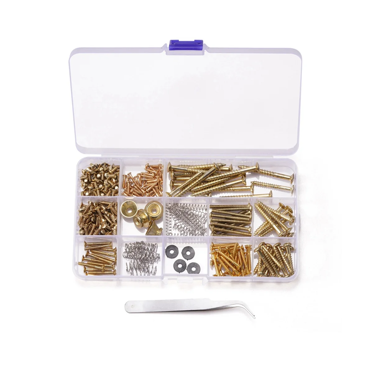 254Pcs/Lot Guitar Screws Kit for Back Plate Mount Assortment with Storage Box for Electric Guitar DIY Tools, Gold
254Pcs/Lot Guitar Screws Kit for Back Plate Mount Assortment with Storage Box for Electric Guitar DIY Tools, Gold