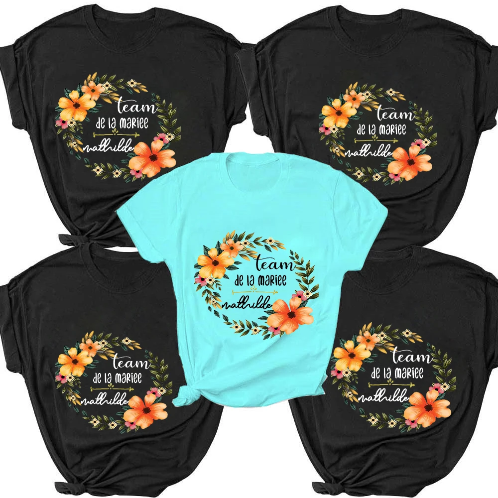 Bachelorette Wedding Party Women Evjf Tee Shirt team de la mariee mathilde tshirt Team Bride T-shirt mint green black t-shirts 
Bachelorette Wedding Party Women Evjf Tee Shirt team de la mariee mathilde tshirt Team Bride T-shirt mint green black t-shirts