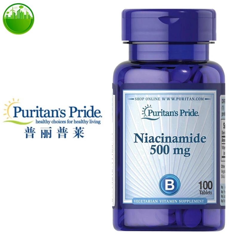 

US Puritan's Pride Niacinamide 500 mg 100 Tablets,nicotinic acid amide,Niacinamide Vitamin B3,Whiten,Desalination Melanin