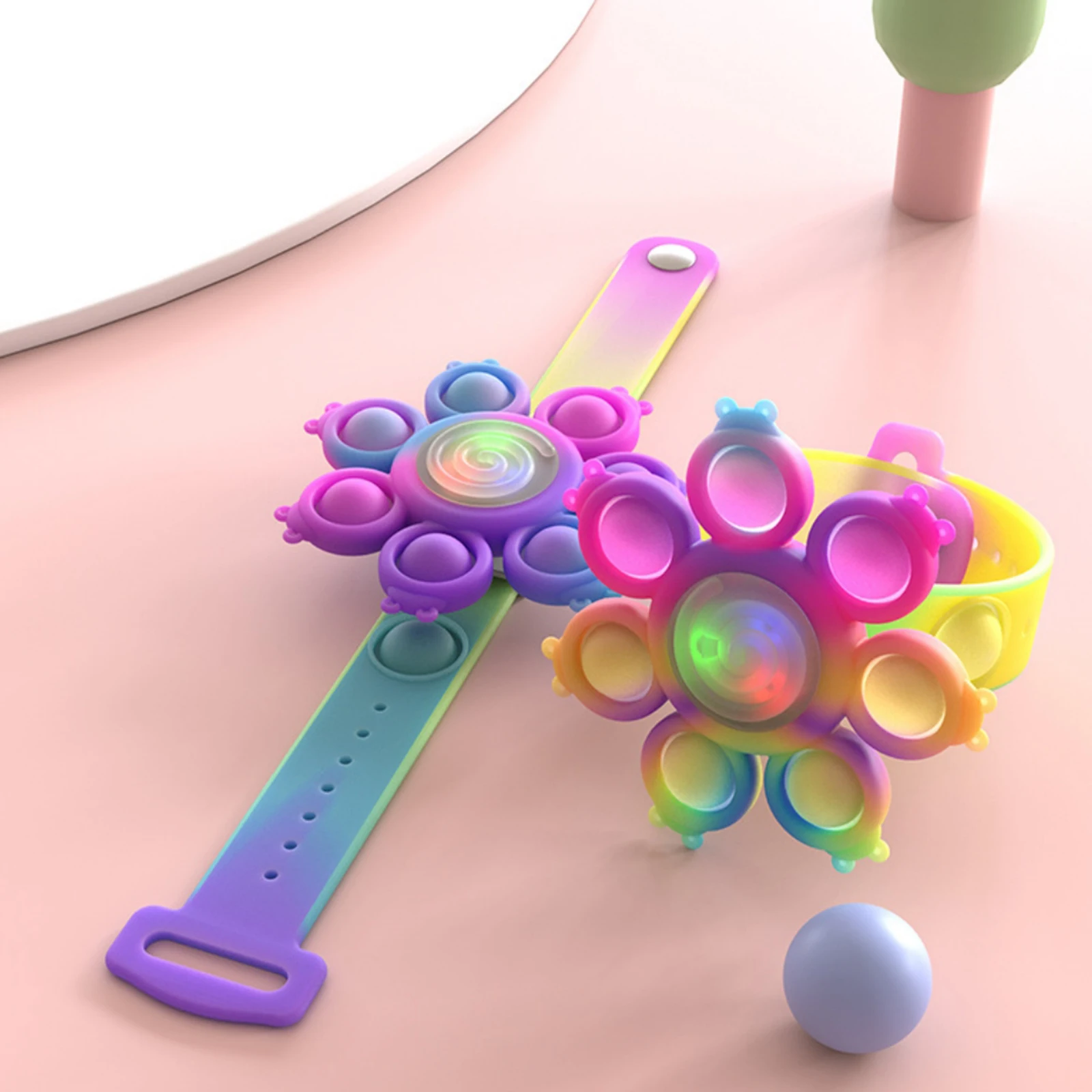 Colorful Luminous Bracelet Bubble Bracelet Can Rotating LED Wristband Light Up Bracelet for Kids Adults Decompress Toys 3 Style
Colorful Luminous Bracelet Bubble Bracelet Can Rotating LED Wristband Light Up Bracelet for Kids Adults Decompress Toys 3 Style