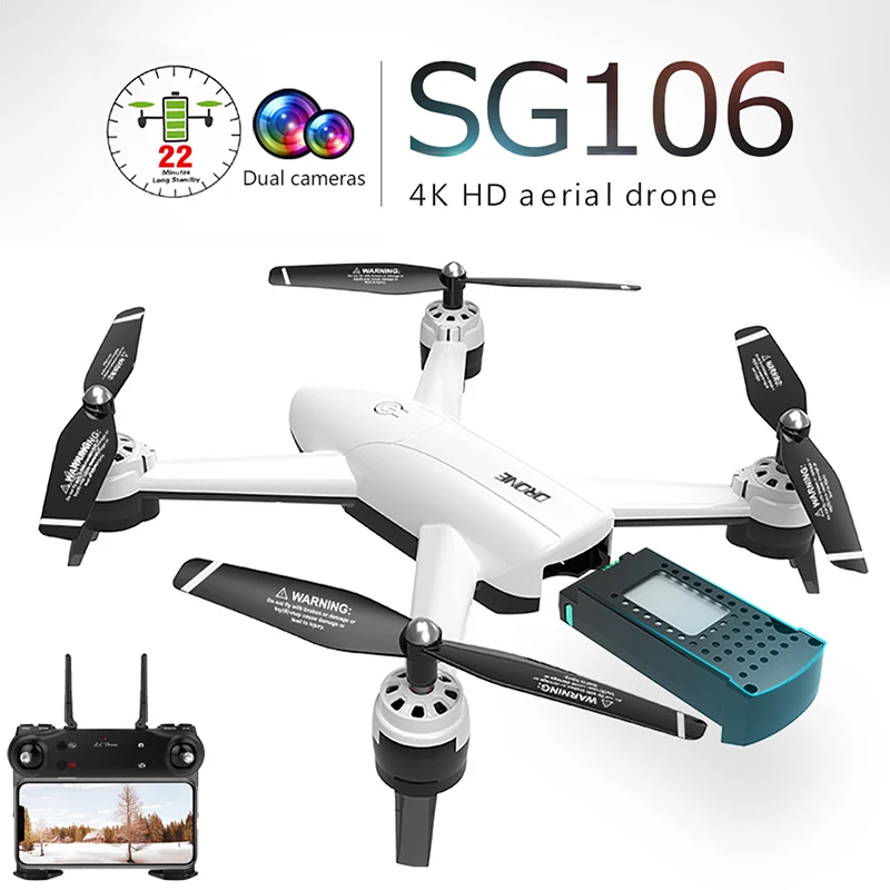 SG106 RC Drone With Camera 720P 1080P 4K HD Wifi Fpv Wide Angle Professional Photography Quadcopter Selfie Drones Toys for boys
SG106 RC Drone With Camera 720P 1080P 4K HD Wifi Fpv Wide Angle Professional Photography Quadcopter Selfie Drones Toys for boys