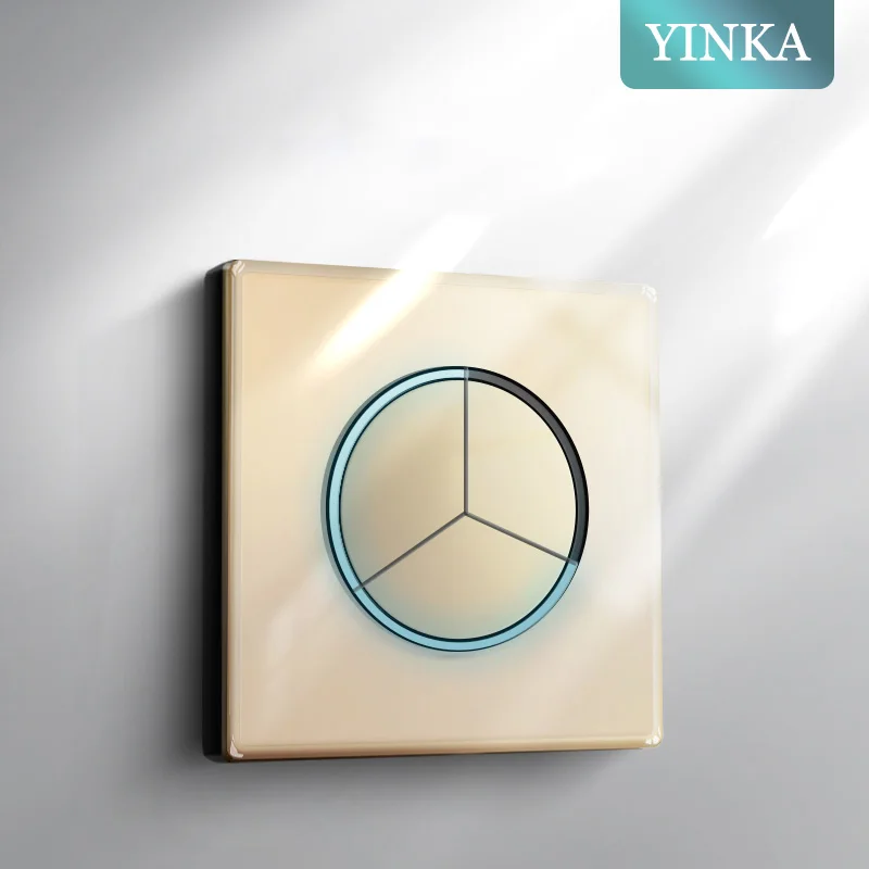 YINKA выключатели для дома, круглые, стеклянные, белые 
YINKA выключатели для дома, круглые, стеклянные, белые