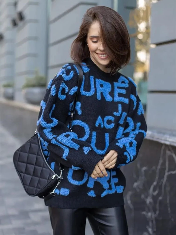 Autumn Winter Pullover Knitted Sweater Round Neck Long Sleeve Loose Letter Oversized Sweater 2023 Women Casual Outwear Clothing
Autumn Winter Pullover Knitted Sweater Round Neck Long Sleeve Loose Letter Oversized Sweater 2023 Women Casual Outwear Clothing
