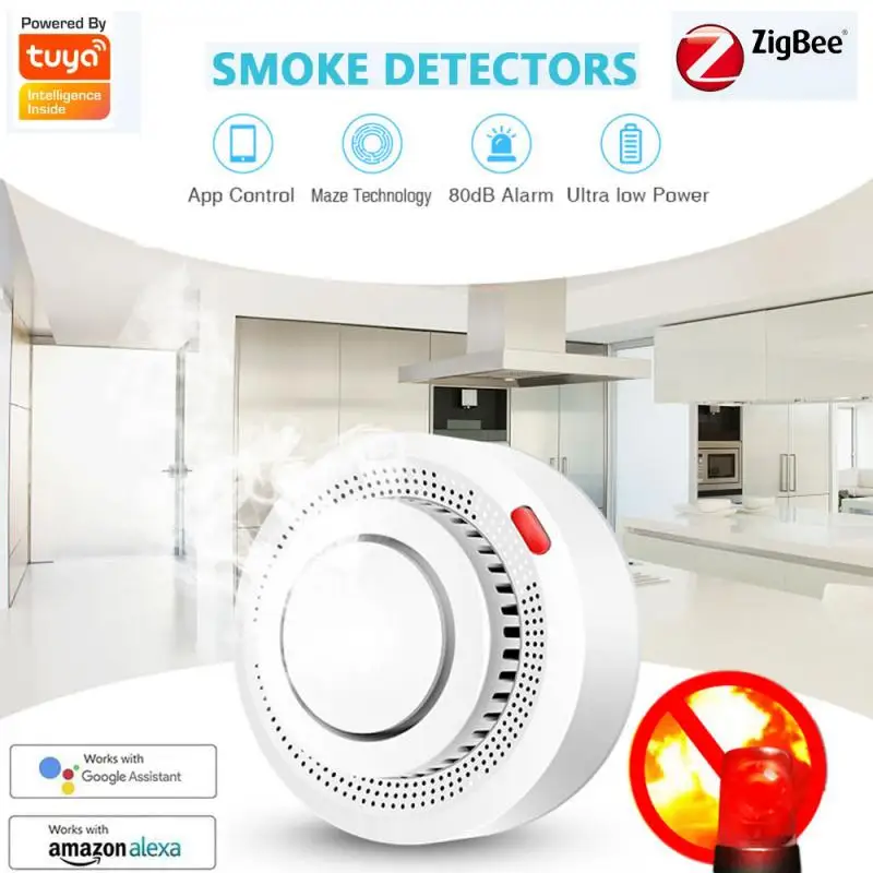 Tuya Zigbee Fire Alarm Detector Smoke Sensor Alarm Smart Home Security Fireman Wireless Safety System Work With Smart Life App
Tuya Zigbee Fire Alarm Detector Smoke Sensor Alarm Smart Home Security Fireman Wireless Safety System Work With Smart Life App