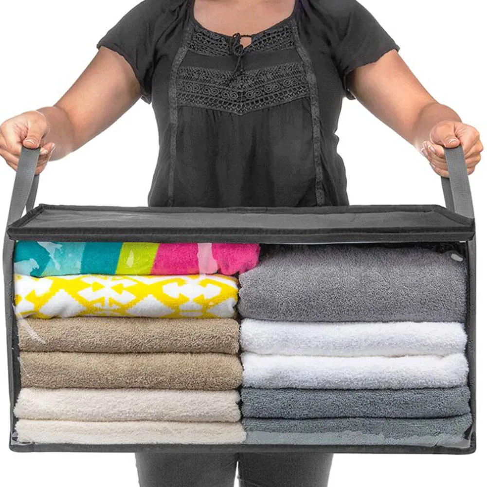 Foldable Quilt Storage Bag Moisture Dust Proof Closet Organizer Non-Woven Blanket Pillow Storage Large Mobile Clothe VisibleBag
Foldable Quilt Storage Bag Moisture Dust Proof Closet Organizer Non-Woven Blanket Pillow Storage Large Mobile Clothe VisibleBag