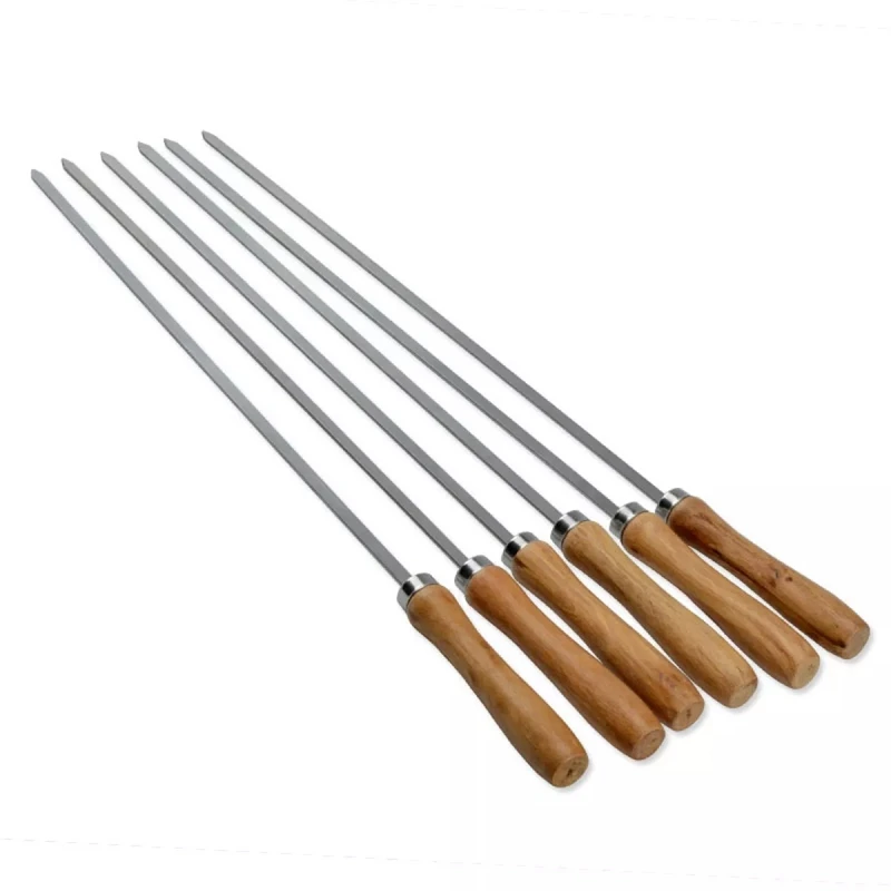 6PCS/Lot BBQ Skewers Tools Polishing Wooden Handle Grill Roasting Sticks 42cm Outdoor Camping BBQ Tools Set 
6PCS/Lot BBQ Skewers Tools Polishing Wooden Handle Grill Roasting Sticks 42cm Outdoor Camping BBQ Tools Set