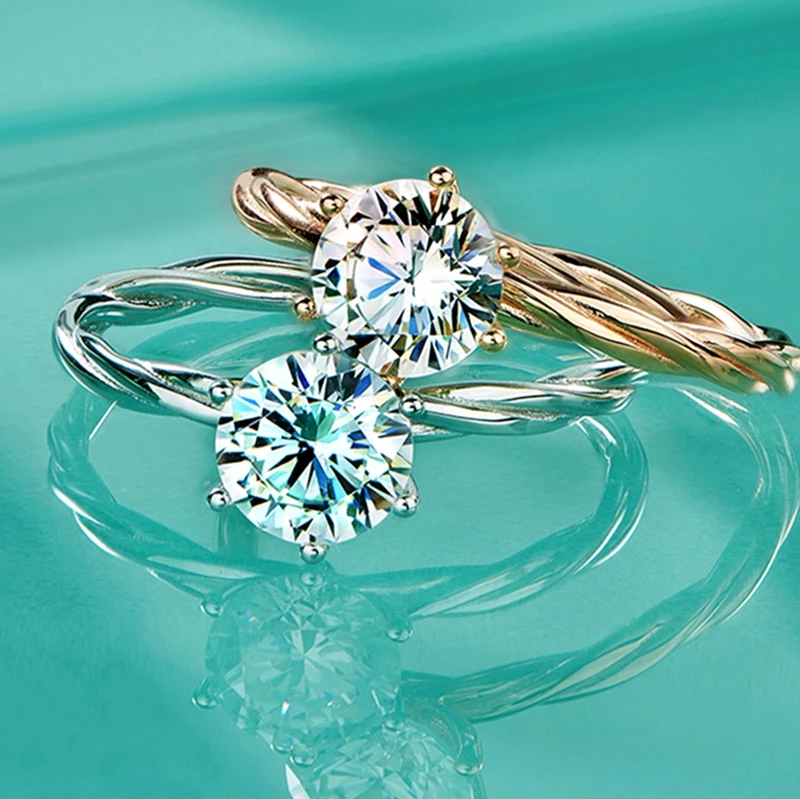 

Романтическое серебряное кольцо с муассанитом, 1 карат, 2 карата, 8 мм, VVS1, подарок для женщин на свадьбу или вечеринку