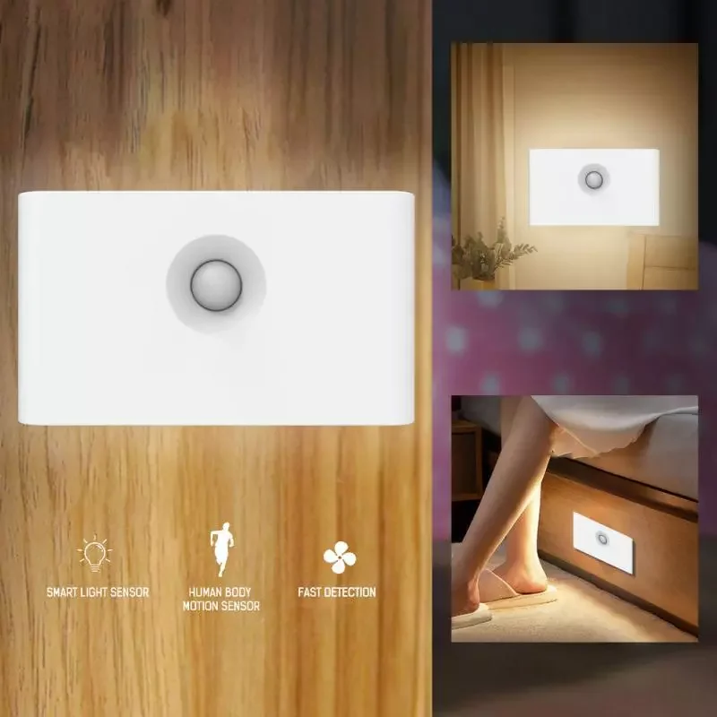 LED Intelligent Human Body Induction Night Light Rechargeable Corridor Cabinet Wall Light Household Bathroom Lamp
LED Intelligent Human Body Induction Night Light Rechargeable Corridor Cabinet Wall Light Household Bathroom Lamp