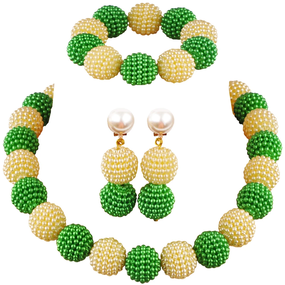Ожерелье из зеленого и золотого искусственного жемчуга, комплект ювелирных изделий из африканских бусин
Ожерелье из зеленого и золотого искусственного жемчуга, комплект ювелирных изделий из африканских бусин
