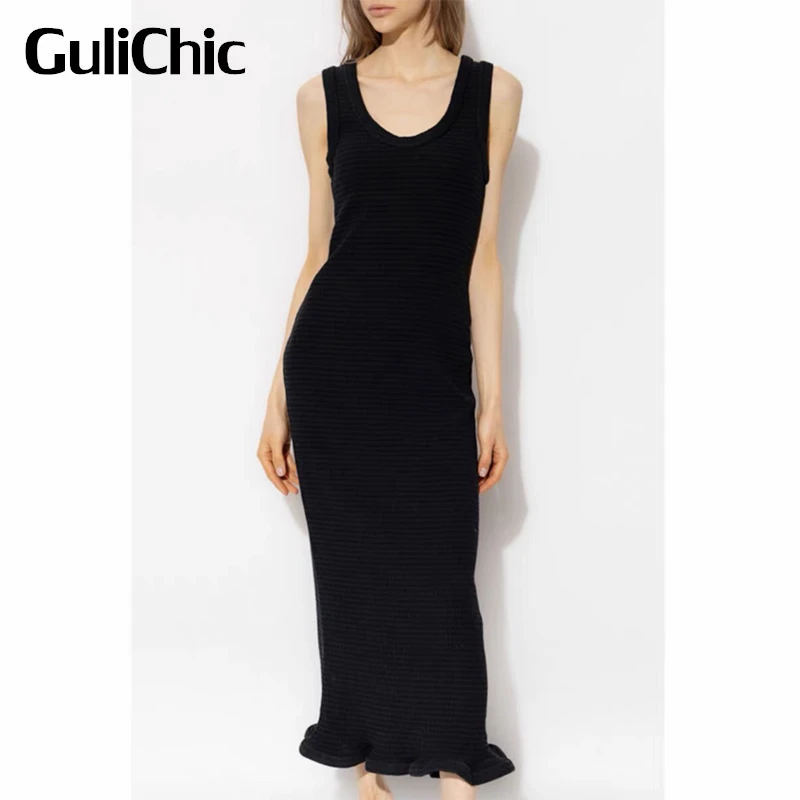 6.24 GuliChic Women Fashion Round Neck Sleeveless Slim Package Hip Casual Black Long Trumpet / Mermaid Dress
6.24 GuliChic Women Fashion Round Neck Sleeveless Slim Package Hip Casual Black Long Trumpet / Mermaid Dress