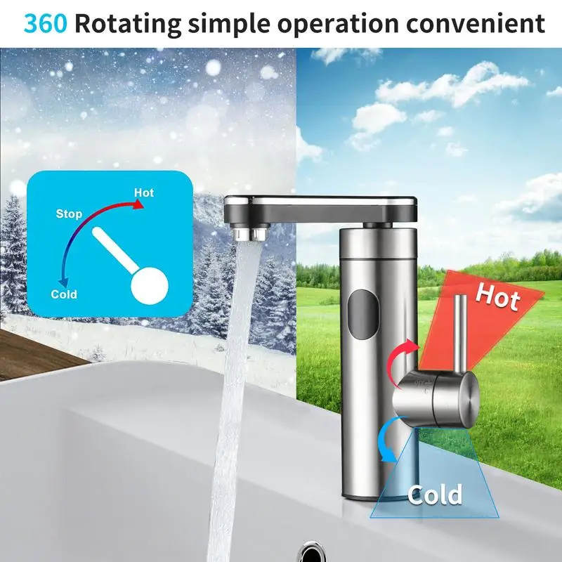Instant Hot Water Faucet 220V Bathroom Faucet Temperature Display Sink Faucet 3300W Rotatable Water Heating Faucet Tankless
Instant Hot Water Faucet 220V Bathroom Faucet Temperature Display Sink Faucet 3300W Rotatable Water Heating Faucet Tankless