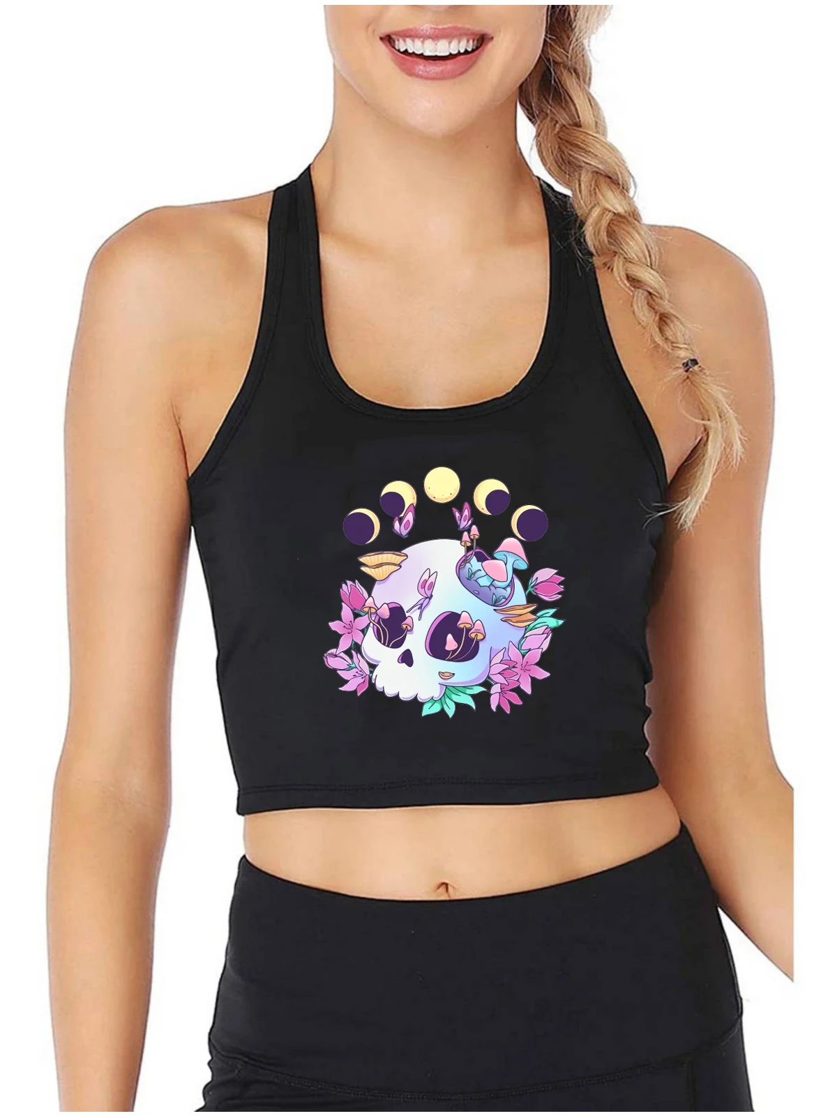 Pastel Goth Mushrooms Skull Morels Graphics Sexy Slim Crop Top Women's Creepy Wic Cute Design Tank Tops Street Gothic Camisole
Pastel Goth Mushrooms Skull Morels Graphics Sexy Slim Crop Top Women's Creepy Wic Cute Design Tank Tops Street Gothic Camisole