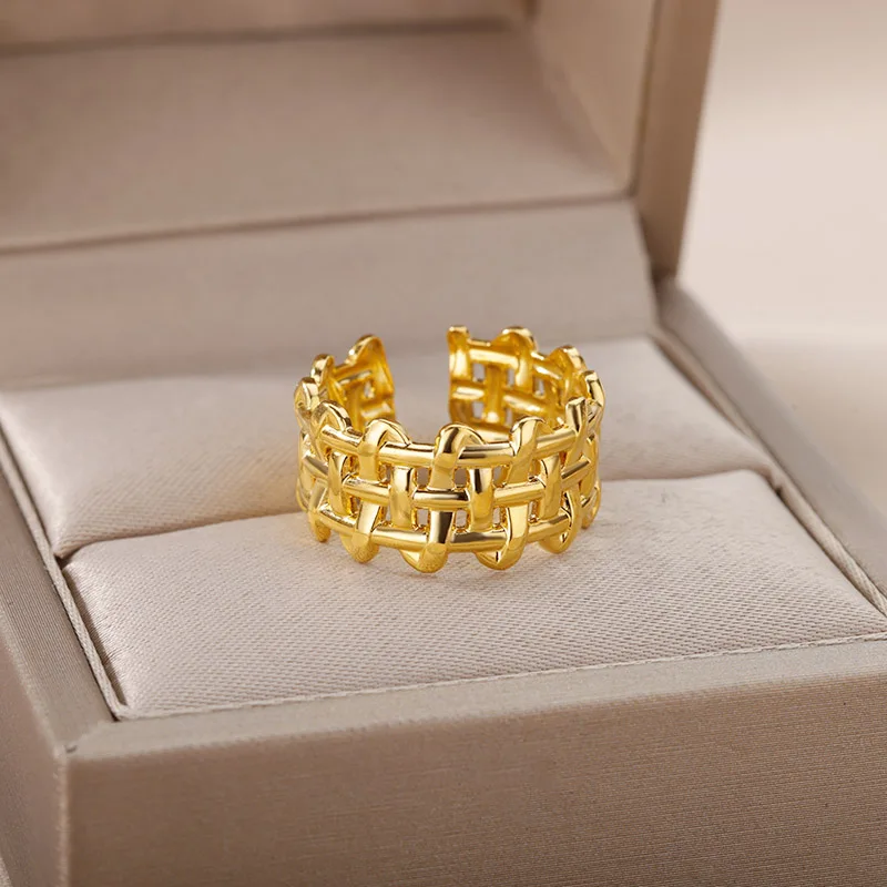 Gothic Weaved Knotted Rings For Women Wide Hip Hop Punk Ring Adjustable Finger Rings Korean Style Jewelry Bague Gift
Gothic Weaved Knotted Rings For Women Wide Hip Hop Punk Ring Adjustable Finger Rings Korean Style Jewelry Bague Gift