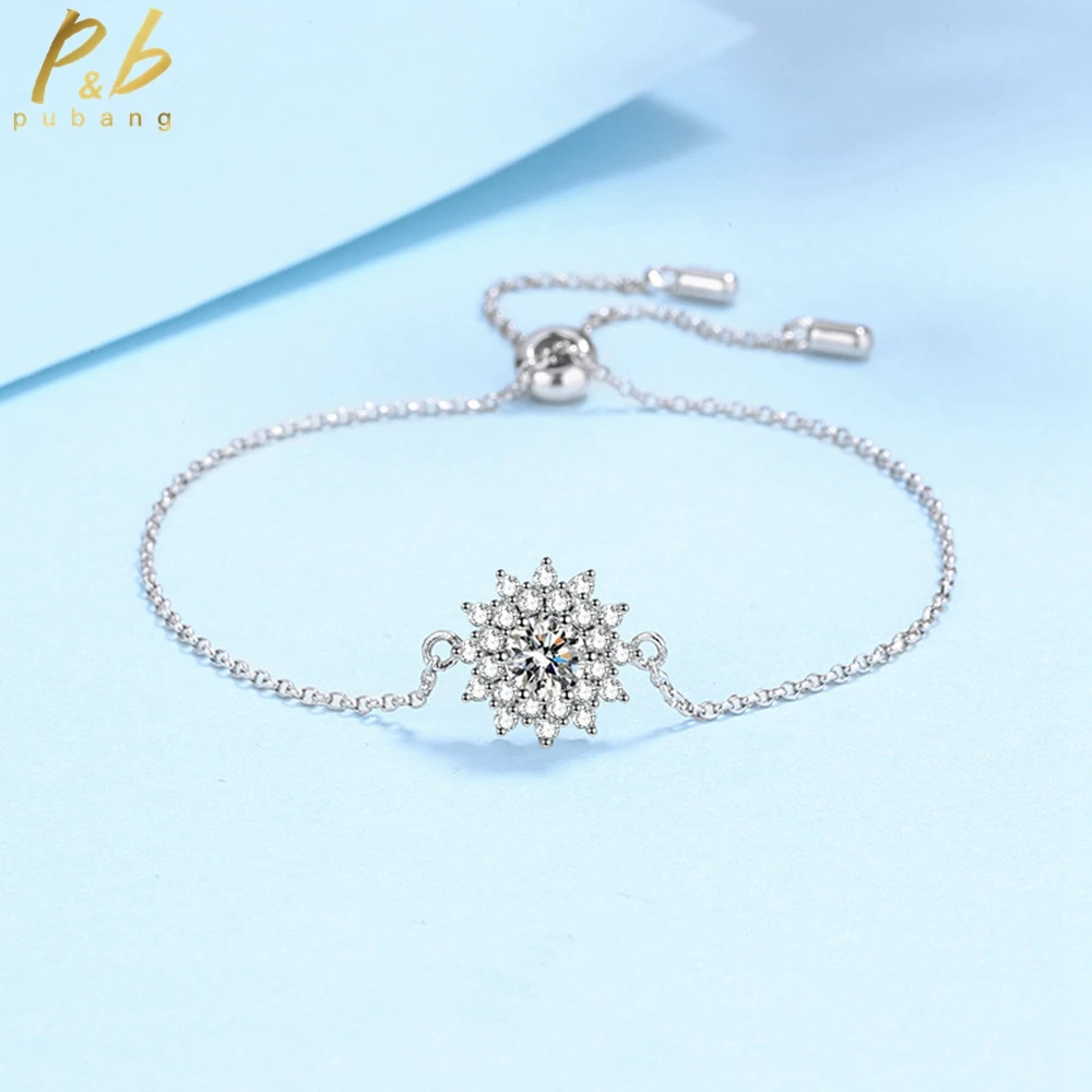 PuBang Fine Jewelry Real 925 Sterling Silver Moissanite Diamond Sunflower Bracelet for Women Engagement Party Gift Free Shipping
PuBang Fine Jewelry Real 925 Sterling Silver Moissanite Diamond Sunflower Bracelet for Women Engagement Party Gift Free Shipping