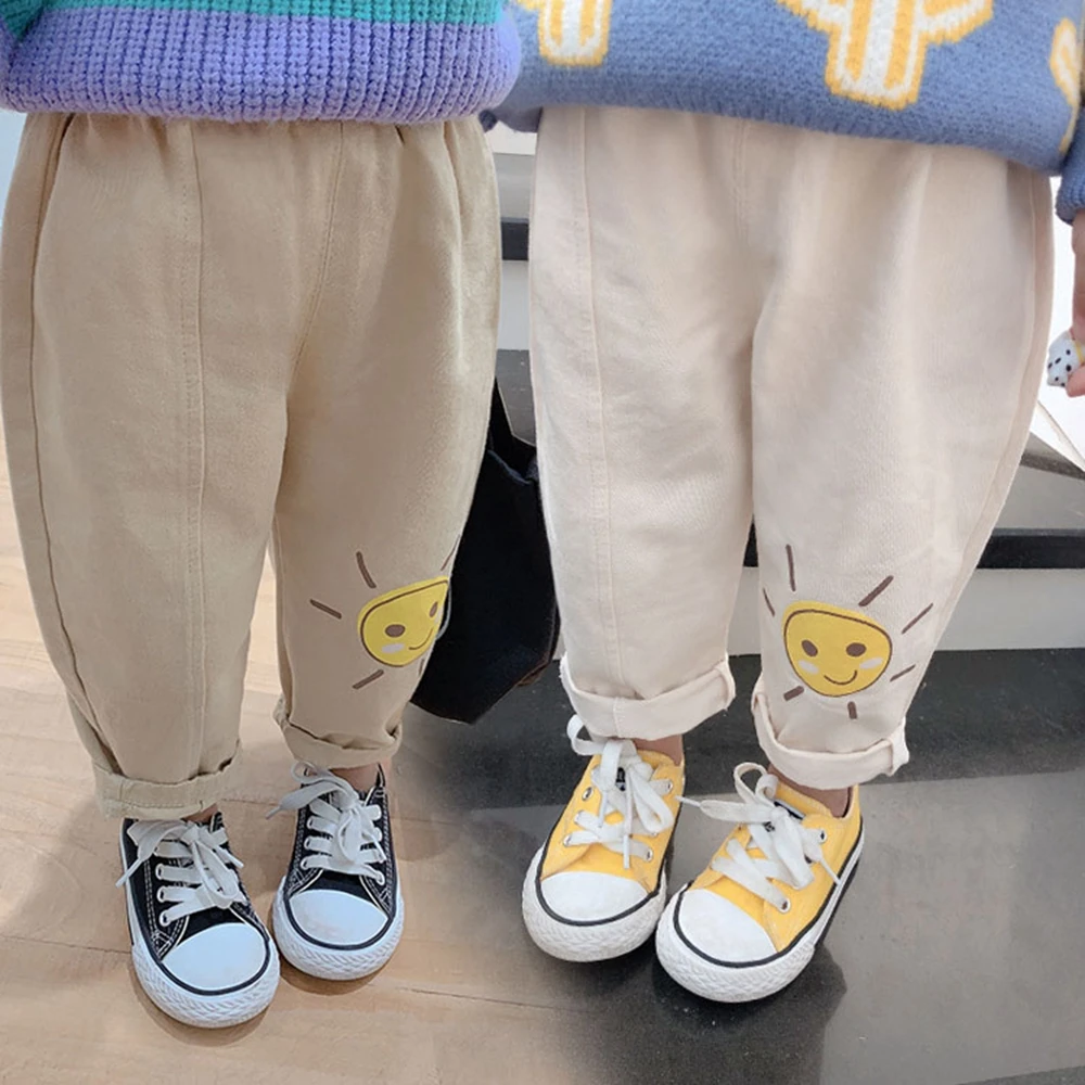 Pants for Girls Boys 2022 Cartoon Little Sun Printed Loose Trousers Casual Children Clothes Korean Toddler Girl Harem Pants
Pants for Girls Boys 2022 Cartoon Little Sun Printed Loose Trousers Casual Children Clothes Korean Toddler Girl Harem Pants