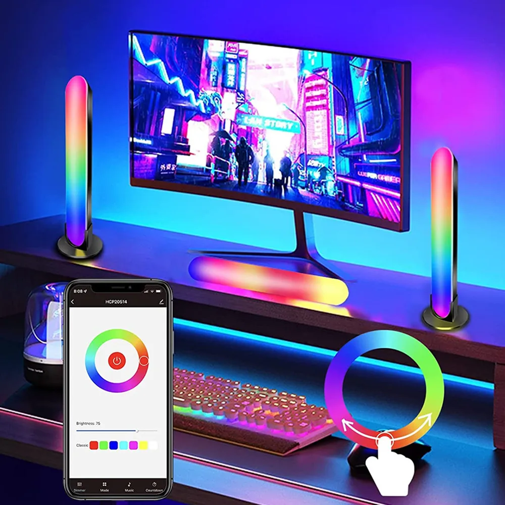 Smart WiFi LED Light Bar RGB Atmosphere Light Bluetooth Music Sync TV Backlights Wall Computer Game Room Decoration Night Light
Smart WiFi LED Light Bar RGB Atmosphere Light Bluetooth Music Sync TV Backlights Wall Computer Game Room Decoration Night Light