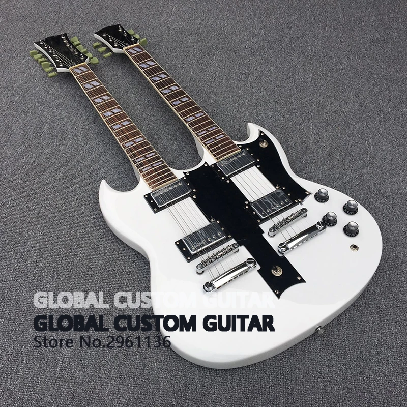 High quality Double head SG electric guitar,Mahogany body white,Custom electric guitar, free shipping
High quality Double head SG electric guitar,Mahogany body white,Custom electric guitar, free shipping