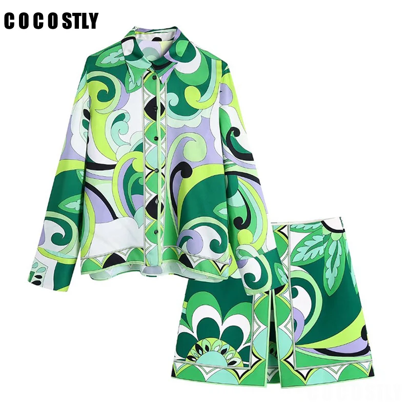 2022 Women 2PCS Print Blouses+Skirts Set Turn Down Collar Long Sleeve Tops High Waist Dress Girl Outfits womens two peice sets
2022 Women 2PCS Print Blouses+Skirts Set Turn Down Collar Long Sleeve Tops High Waist Dress Girl Outfits womens two peice sets