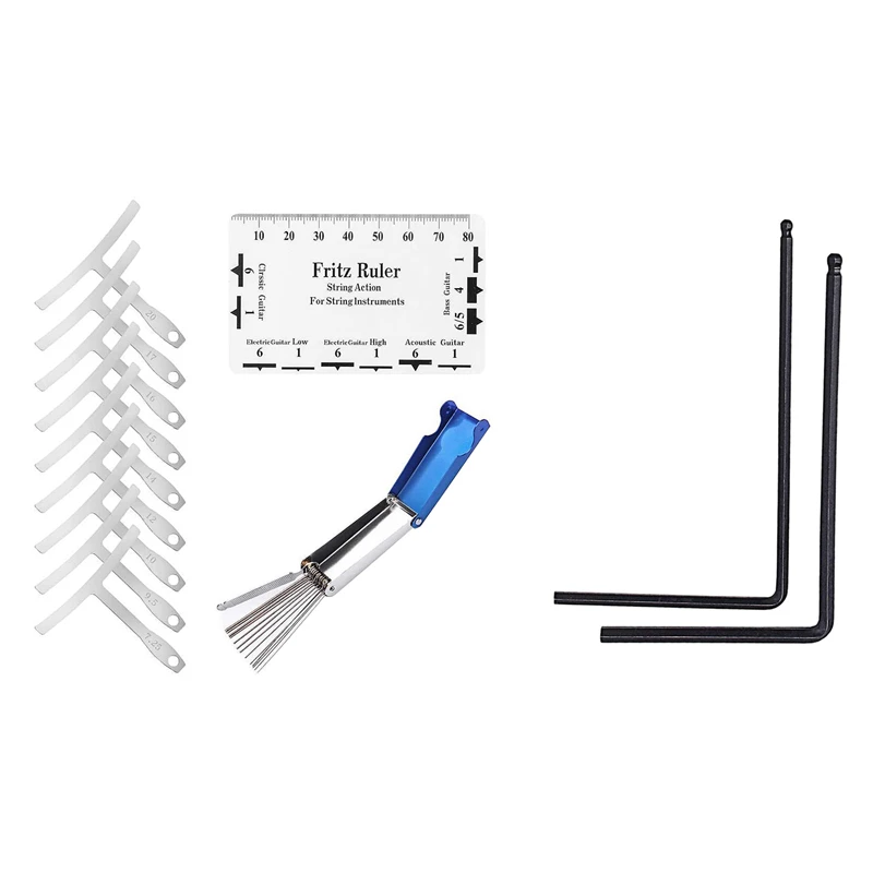 9Pcs Understring Radius Gauge + String Action Ruler Gauge Tool & 1Set 4Mm & 5Mm Truss Rod Wrench, Wrench Tool
9Pcs Understring Radius Gauge + String Action Ruler Gauge Tool & 1Set 4Mm & 5Mm Truss Rod Wrench, Wrench Tool