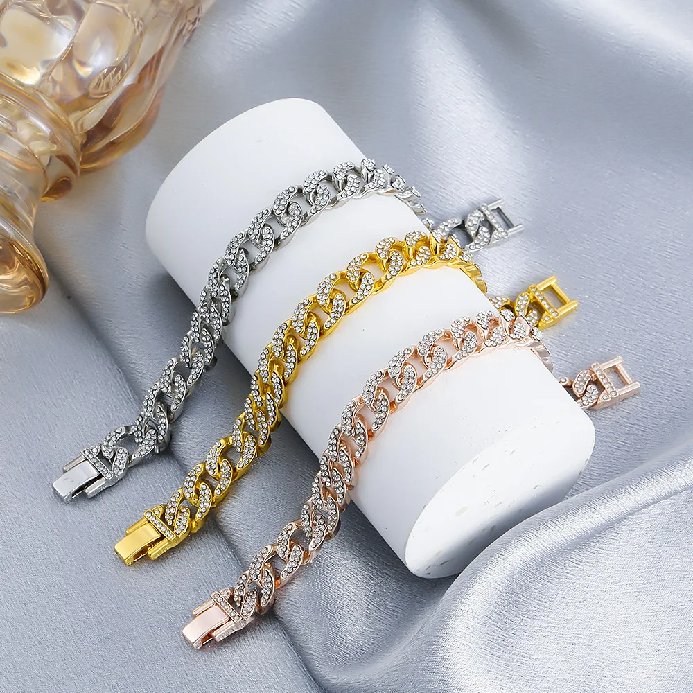 Punk Diamond-set Chunky Chain Bracelet Hip Hop Personality Trend Cuban Bracelet Unisex
Punk Diamond-set Chunky Chain Bracelet Hip Hop Personality Trend Cuban Bracelet Unisex