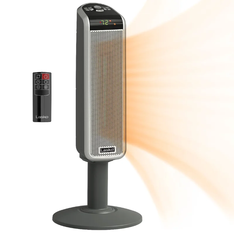 1500W Ceramic Pedestal Electric Space Heater with Remote, 5397, Black 
1500W Ceramic Pedestal Electric Space Heater with Remote, 5397, Black