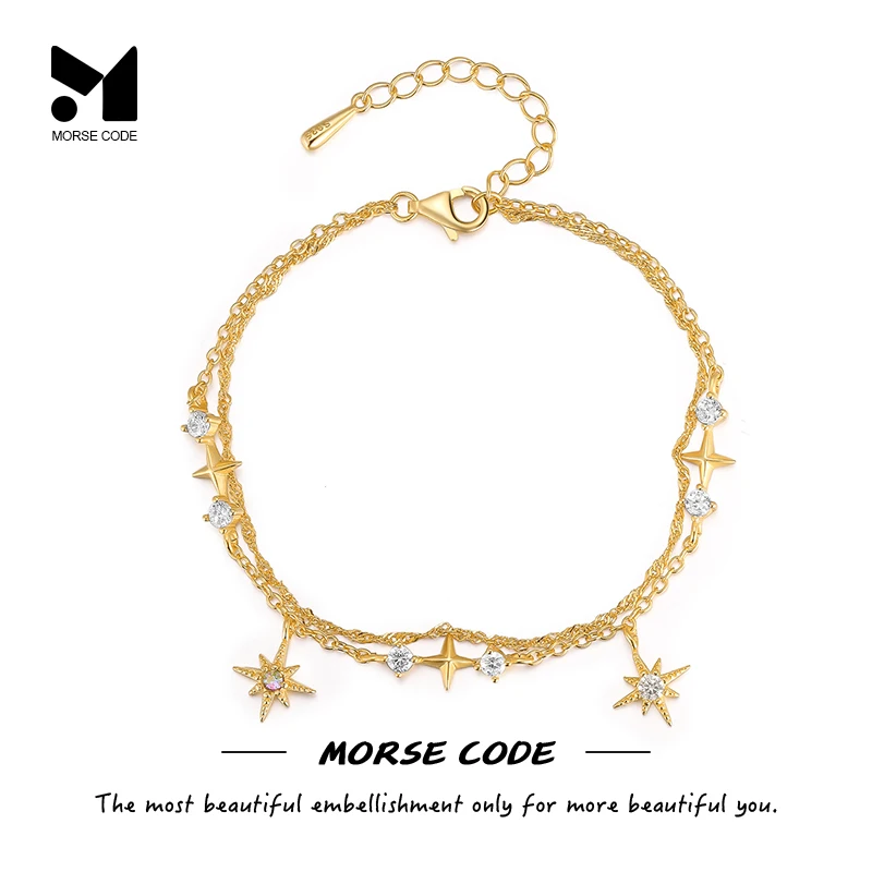 MC 2022 New Trend Double Layer S925 Silver Star Zircon Pendants Bracelet Chain for Women's Gifts 18K Gold Luxury Jewelry Bangles
MC 2022 New Trend Double Layer S925 Silver Star Zircon Pendants Bracelet Chain for Women's Gifts 18K Gold Luxury Jewelry Bangles