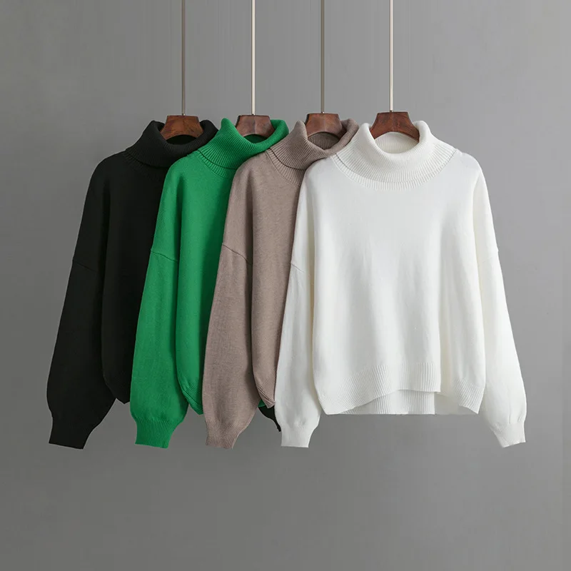 C 2022 New Women Autumn Winter High Neck Long Sleeve Loose Knitwear Sweater For Ladies Fashion Solid Color Chic Knitted Tops
C 2022 New Women Autumn Winter High Neck Long Sleeve Loose Knitwear Sweater For Ladies Fashion Solid Color Chic Knitted Tops