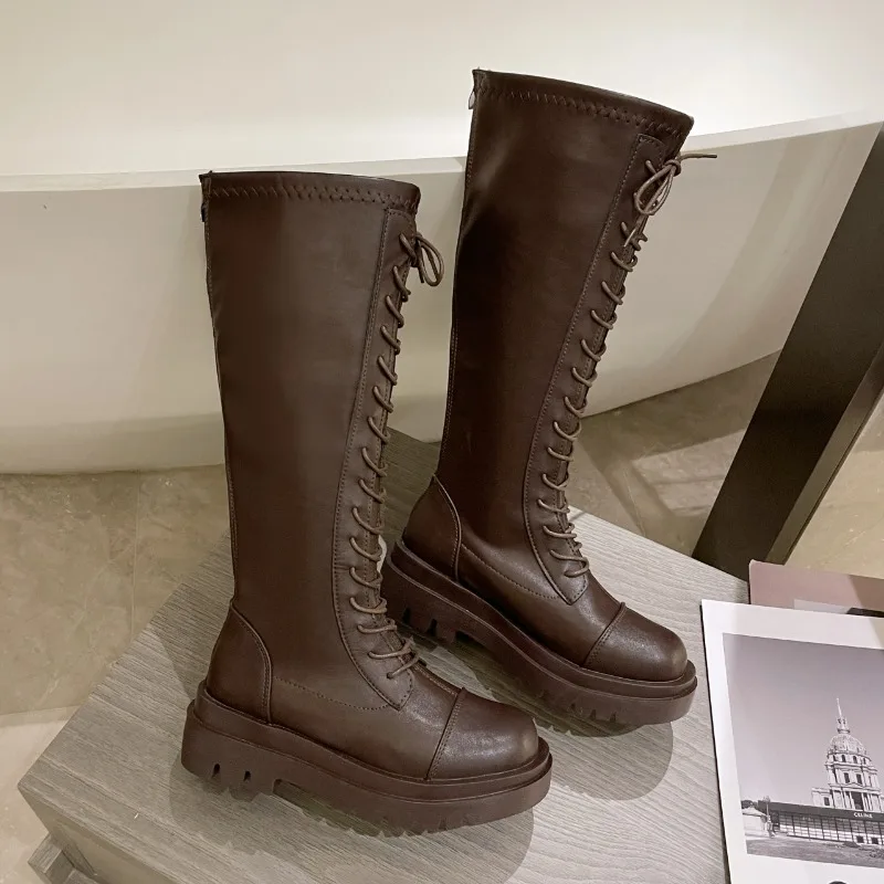 New Women Round Toe Shoes Fashion Boots Woman For Women Booties Ladies Lace Up Low Heels Booties Punk Rock Winter Mid Calf Boots 
New Women Round Toe Shoes Fashion Boots Woman For Women Booties Ladies Lace Up Low Heels Booties Punk Rock Winter Mid Calf Boots