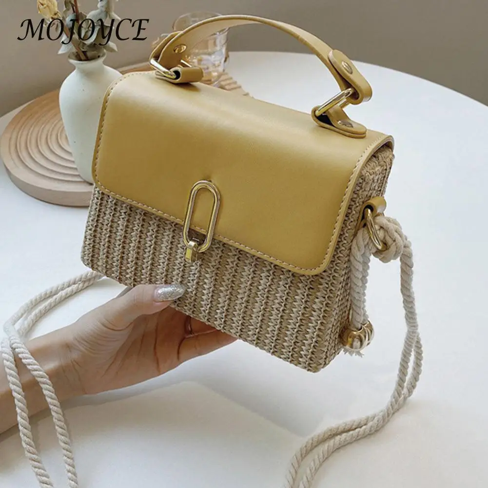 Ladies Woven Straw Shoulder Bag Reto Square Kinted Baech Handbag For Women PU Portable Cossbody Bag Nylon Rope Top Handle Bag
Ladies Woven Straw Shoulder Bag Reto Square Kinted Baech Handbag For Women PU Portable Cossbody Bag Nylon Rope Top Handle Bag