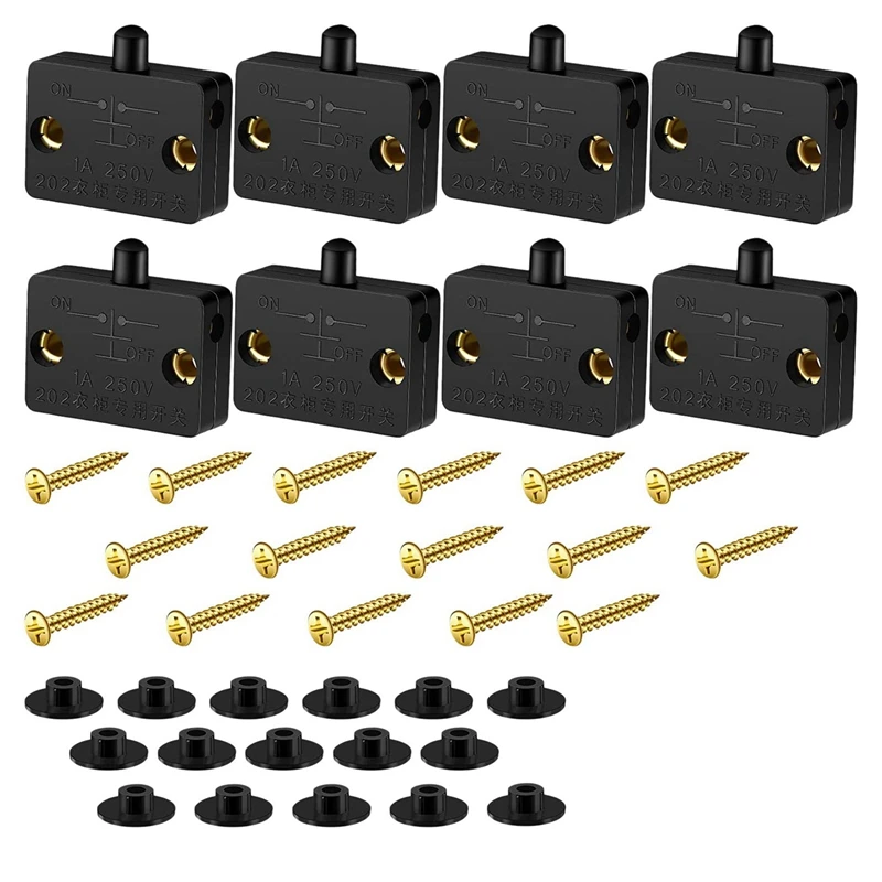 16 Pieces Cabinet Lamp Switch Automatic Door Switch Contact Switch For Wardrobe Applicable To 12V 24V 110V(Black)
16 Pieces Cabinet Lamp Switch Automatic Door Switch Contact Switch For Wardrobe Applicable To 12V 24V 110V(Black)