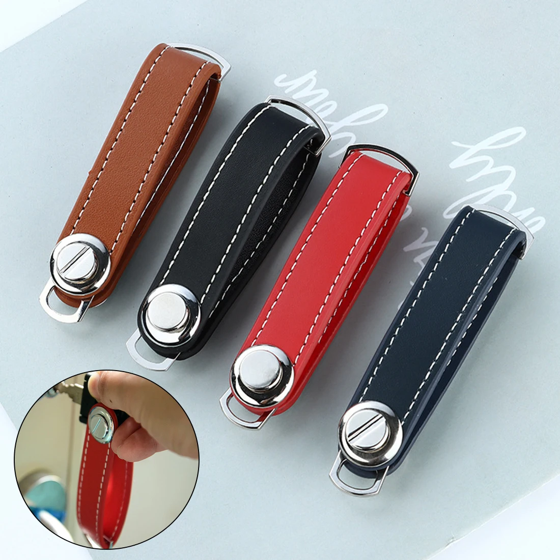 Housekeeper Pocket Leather Creative Keychain Car Key Pouch Bag Solod Color Zinc Alloy Key Decoration Pendant Key Organizer 
Housekeeper Pocket Leather Creative Keychain Car Key Pouch Bag Solod Color Zinc Alloy Key Decoration Pendant Key Organizer