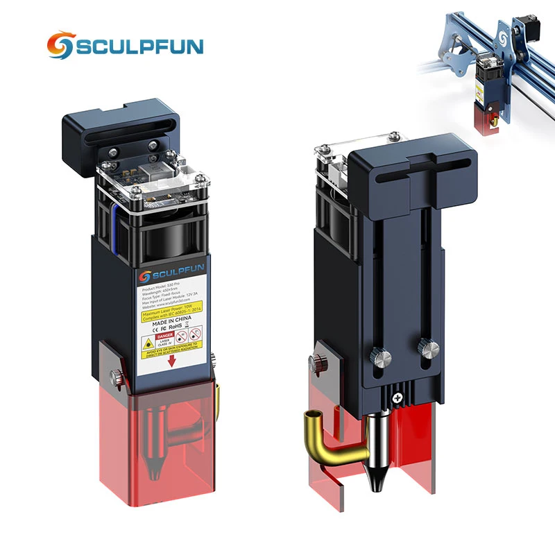 SCULPFUN S30 Pro Laser Module Interchangeable 10W High Density Laser Clean Cutting For SCULPFUN S9/S6pro/S6 Laser Cutting
SCULPFUN S30 Pro Laser Module Interchangeable 10W High Density Laser Clean Cutting For SCULPFUN S9/S6pro/S6 Laser Cutting